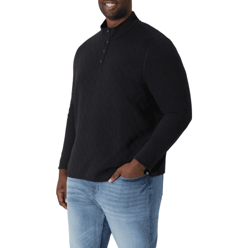 Chaps Men S Quilted Jersey Mock Neck Knit - Sizes XS up to 4XB - Image 4