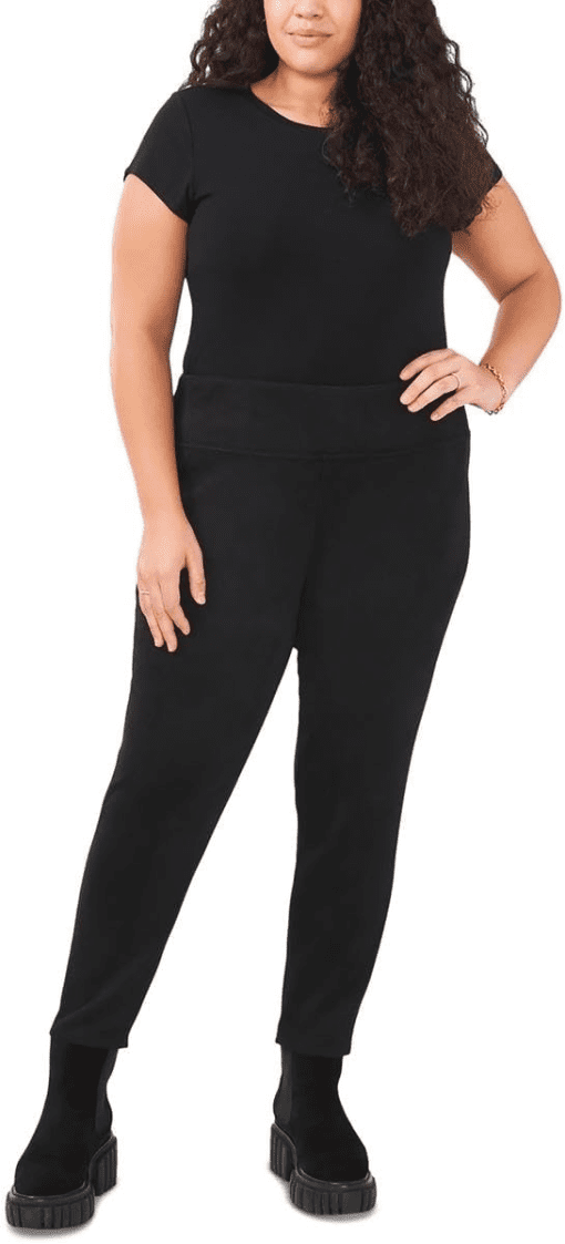 Plus Womens Faux Suede Pull on Leggings 1X - Image 2