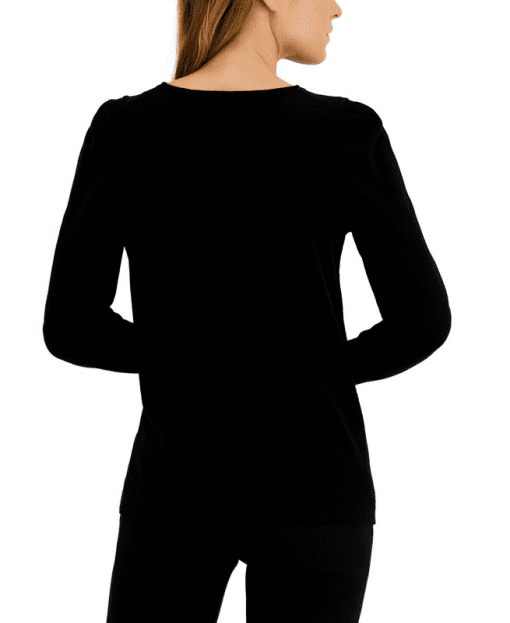 Anne Klein Black Puff Sleeve Sweater - Size M - Women's Knitwear - Image 3