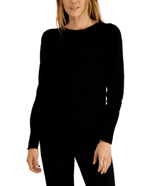 Anne Klein Puff-Shoulder Sweater - Anne Black M - Image 2