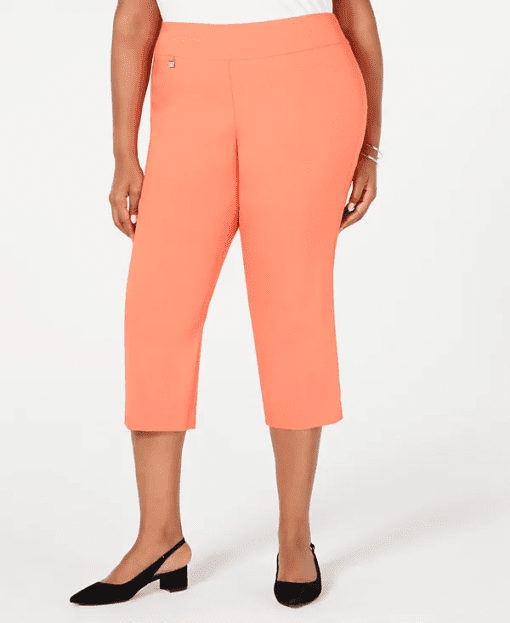 Alfani Womens Plus Woven Tummy Control Capri Pants 24W - Image 2