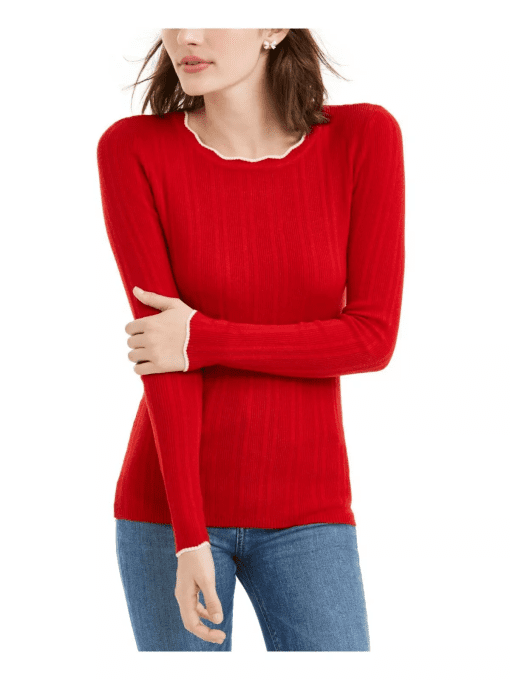 Maison Jules Womens Ribbed Crewneck Sweater S - Image 2