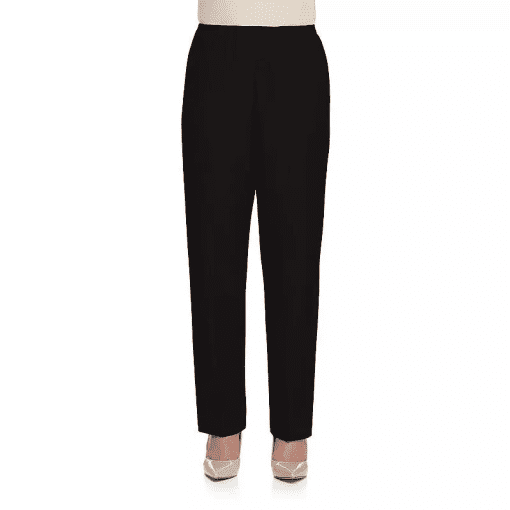 Alfred Dunner Women's Dress Pants BLACK - Black All-Around Elastic Pull-on Medium Pants (14P) - Image 2