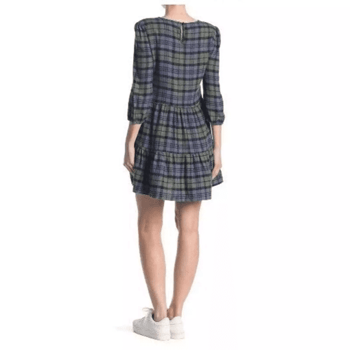 Abound Above the Knee Plaid Baby Doll Dress Size S - Image 3