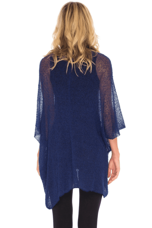 Thyme Navy Blue Sheer Cardigan 2X Plus Size Women's Clothing - Image 2