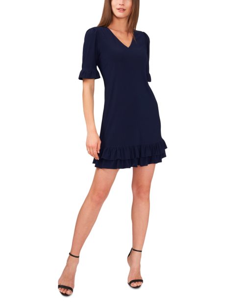 MSK Petite MSK Ruffle Sleeve Sheath Hem Dress