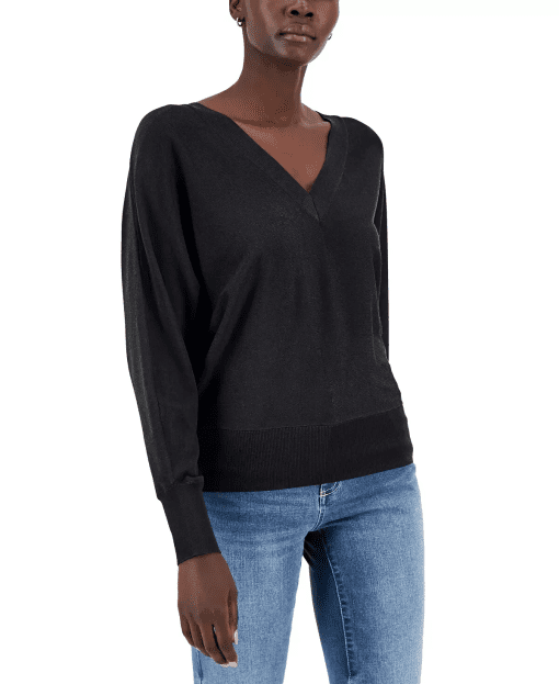 I.n.c. International Concepts Women's V-Neck Sweater,  Deep Black XXL - Image 2