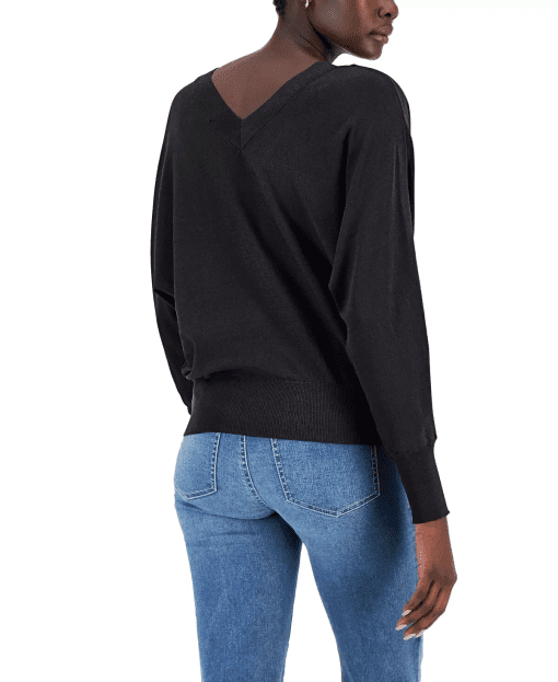 I.n.c. International Concepts Women's V-Neck Sweater,  Deep Black XXL - Image 3