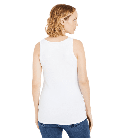 Motherhood Maternity Side Ruched Scoop Neck Maternity Tank Top - White L - Image 3