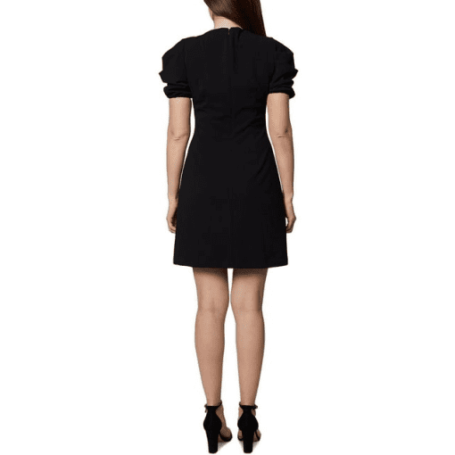 Sage

Sage Collective Crew Neck Short Puff Sleeve Hidden Zipper Back Scuba Crepe Dress-BLACK 10P - Image 2