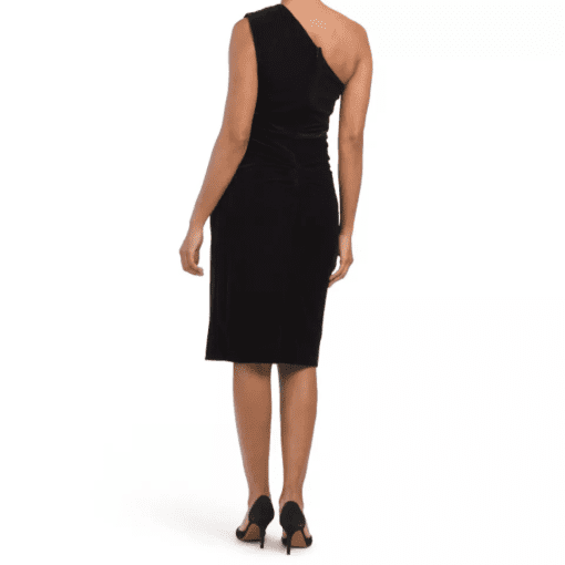 Laundry by Shelli Segal Velvet One Shoulder Dress 2 - Image 2