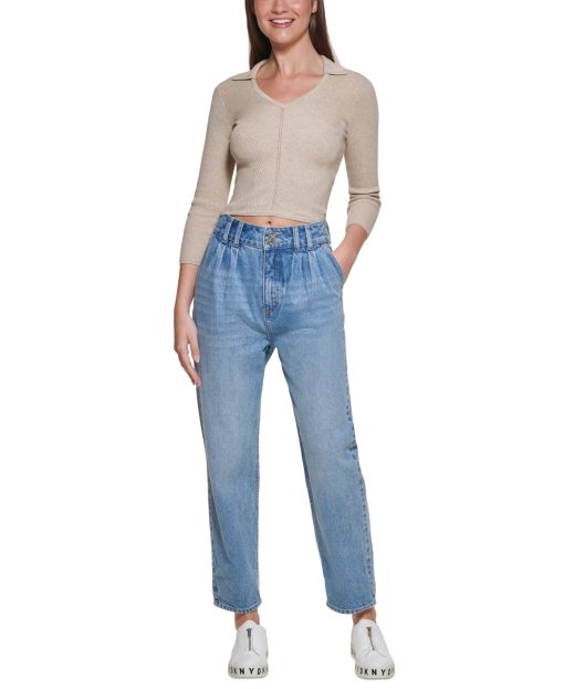 DKNY Jeans Light Wash Pleated Denim Jeans - Size 29 - Women's Pants