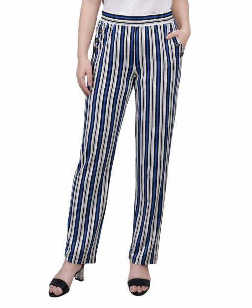 NY Collection NY Collection Petite Wide Wais Blue Black Stripe PM