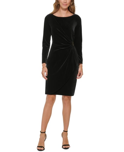 DKNY Black Velvet Dress Size 6 - Women's Cocktail Dress