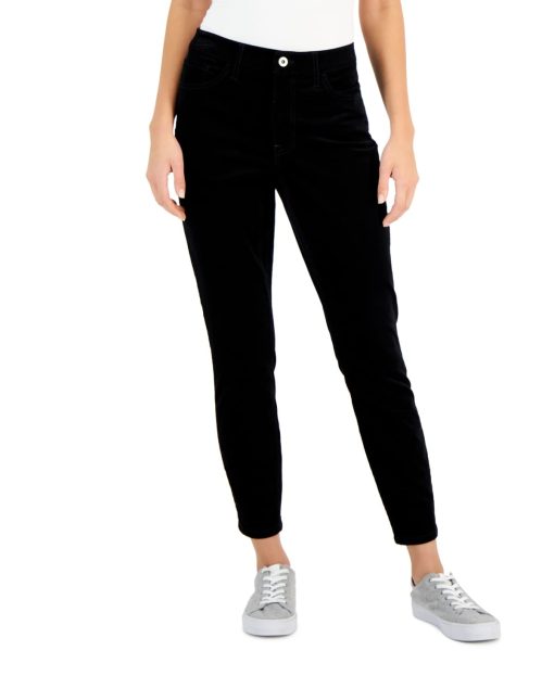 Tommy Hilfiger Womens Corduroy Skinny Ankle Black 12