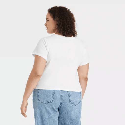 Champion Plus Size Powerblend V-Neck Tee  Womens Short-Sleeve T-Shirt  White Size 2X - Image 2