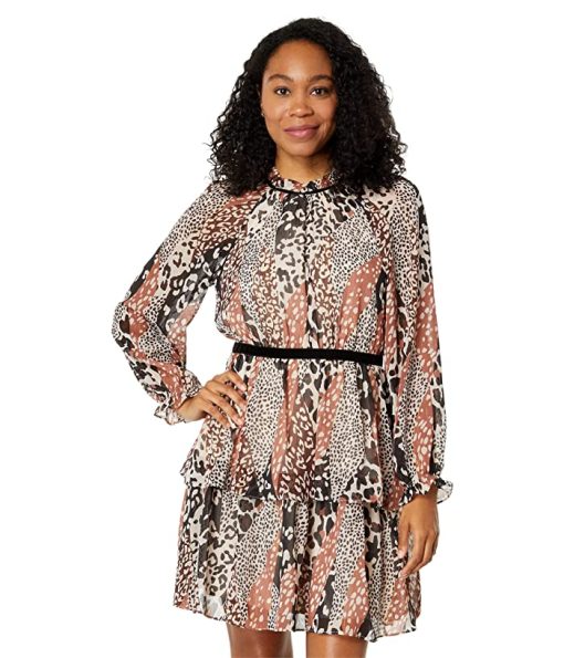 Donna Morgan Animal Print Mini Dress - Size 8 - Party Dress