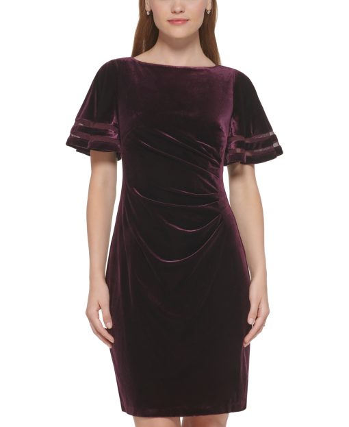 Jessica Howard Velvet Dress, Eggplant, Size 8, Party Dress