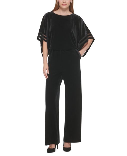 Jessica Howard Black Velvet Jumpsuit - Women's XL - Party Outfit