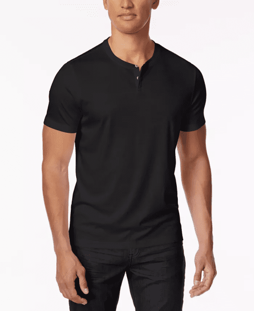 Alfani Men's Black Henley Shirt - XL - Casual Tee - Image 2