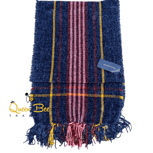 Charter Club Wrap ScarfColor: Navy Blue Multi PlaidSize: One Size Fits Most - Image 2