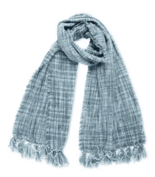 Charter Club NWT Space Dye Chenille Wrap Scarf Fringe Tassles Blue One Size New - Image 2