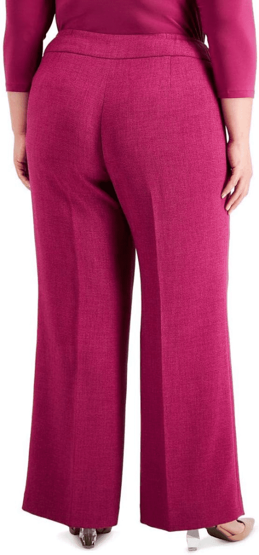 Kasper Plus Size Fuchsia Wide Leg Dress Pants 22W - Image 3