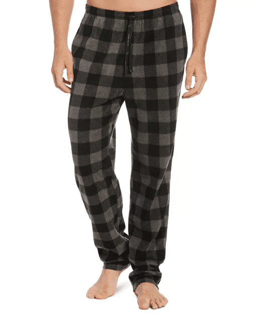 Perry Ellis Men's Black Plaid Microfleece Pajama Pants Sleepwear Size XL - Image 2