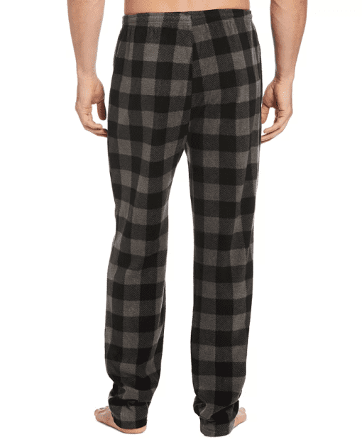 Perry Ellis Men's Black Plaid Microfleece Pajama Pants Sleepwear Size XL - Image 3