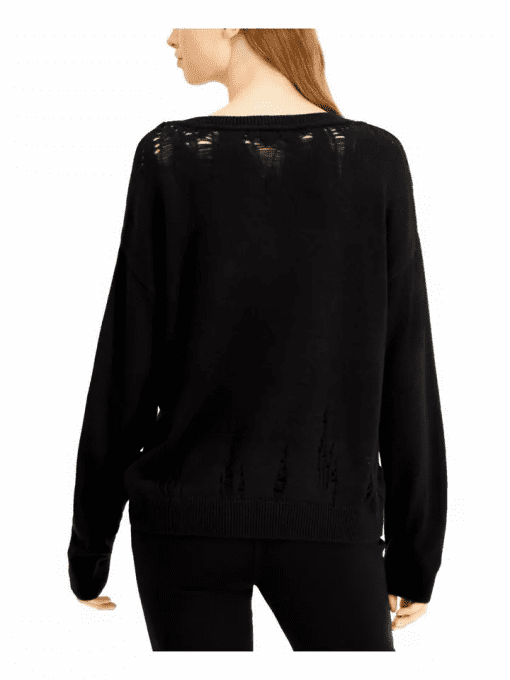 BAR III Womens Black Long Sleeve V Neck Sweater XL - Image 2