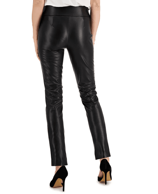 Kasper Petite Faux-Leather Pull-on Slim-Fit Pants PXL - Image 2