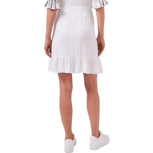 RILEY&RAE Womens White Ruffled Above the Knee Faux Wrap Skirt M - Image 3