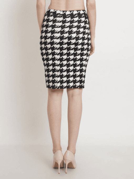 Kasper Plus Size Houndstooth Jacquard Slim Skirt 20 - Image 2