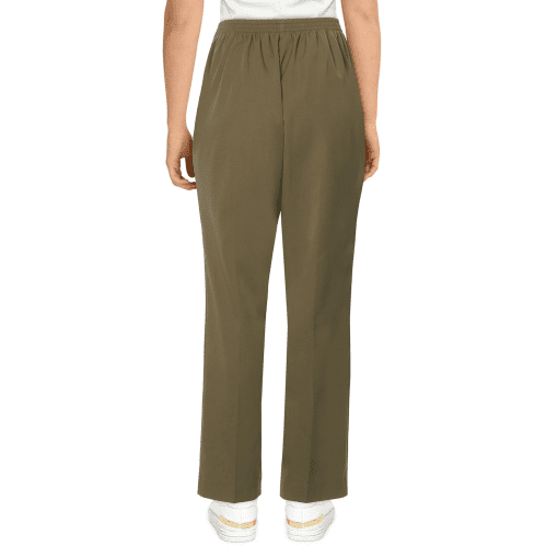 Alfred Dunner Olive Petite Pants 6P - Women's Twill Trousers - Image 3