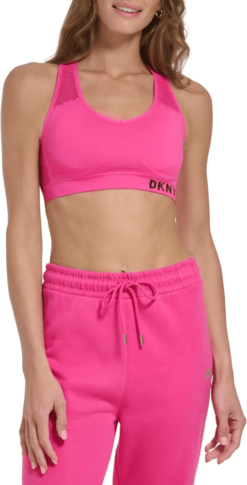 DKNY Pink Sports Bra - Small - Women's Activewear Workout Top - Image 2