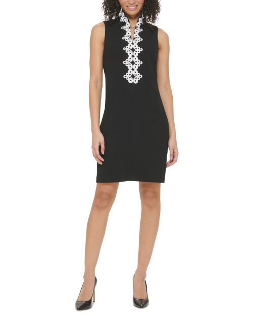 Jessica Howard Petite Lace-Trim Shift Dress 4P