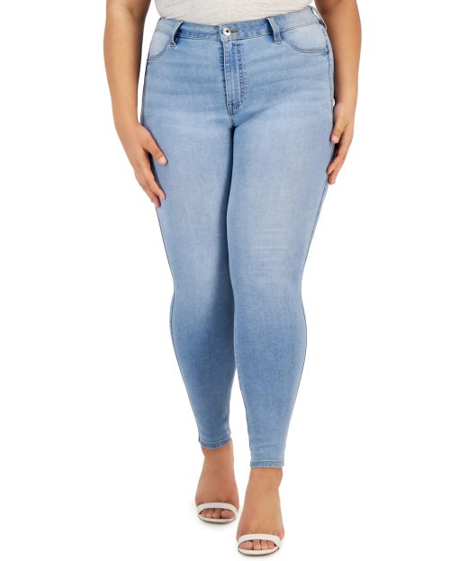 Celebrity Pink Plus Size Light Wash Skinny Jeans - 18W - Denim