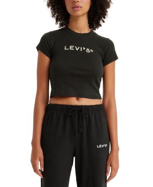 Levi's Women's Cotton Cropped Crew-Neck Graphic T-Shirt,  XXL