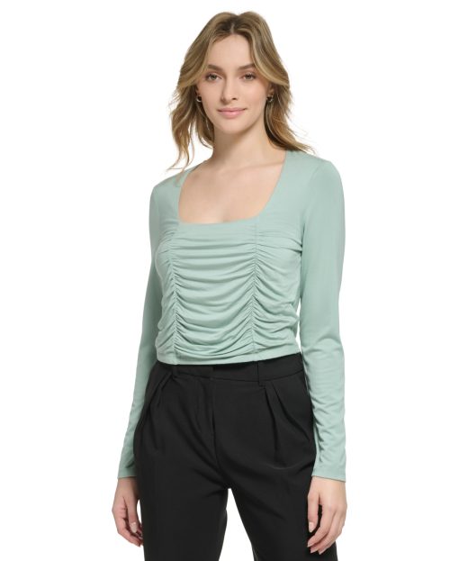 Calvin Klein Women's Ruched Front Knit Cropped XL