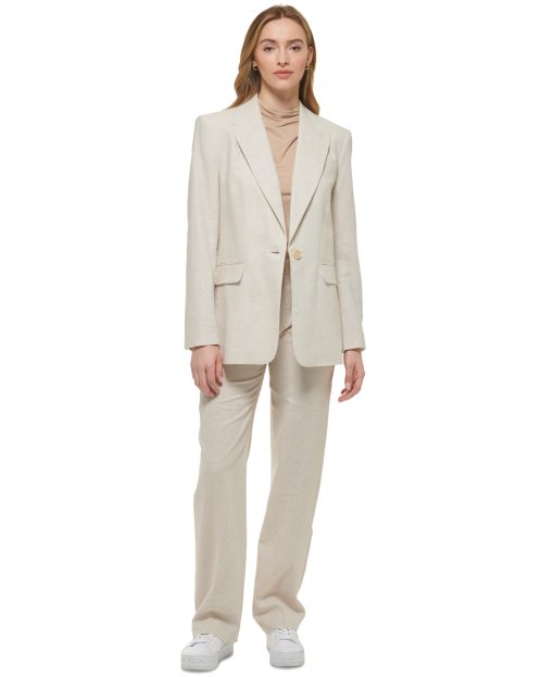 Calvin Klein Linen Pant Suit - Biscotti - Size 14 - Women's Suit