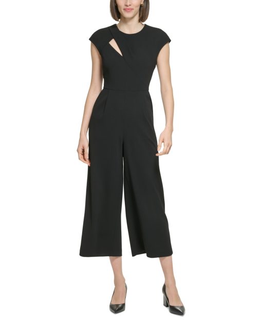 Calvin Klein Black Jumpsuit Size 12 Cutout Neckline Women's Clothing