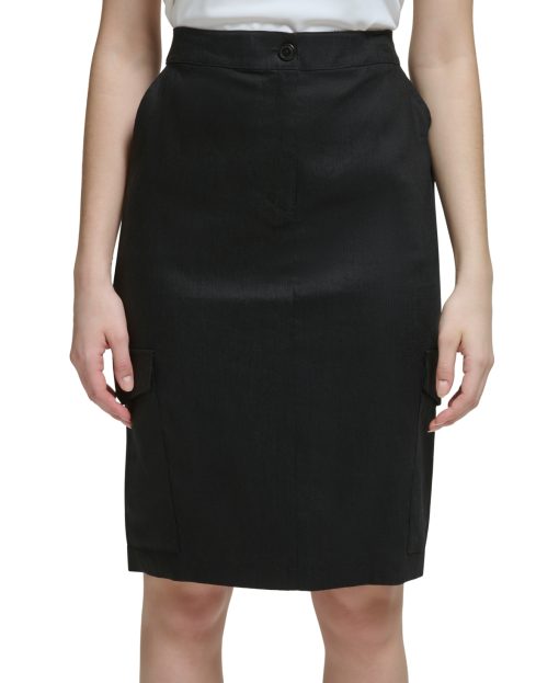 Calvin Klein Black Cargo Pencil Skirt - Size 14 - Women's Skirts