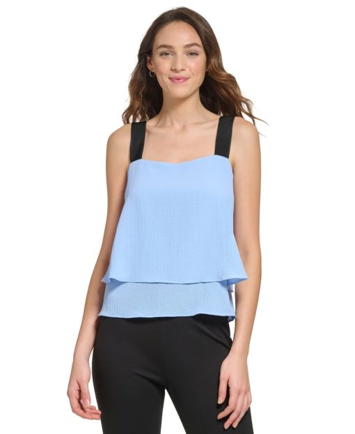 DKNY Blue Layered Tank Top - XS - Women's Fashion Top