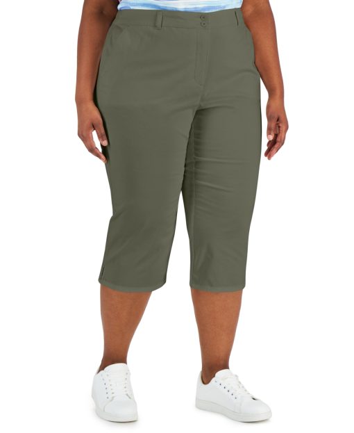 Karen Scott Plus Size Comfort-Waist Capri Pants,24W