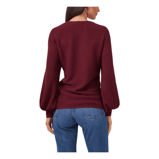 1.state Women's Rib-Knit Bubble Sleeve Long Sleeve Sweater - Windsor Wine SIZEL - Image 2