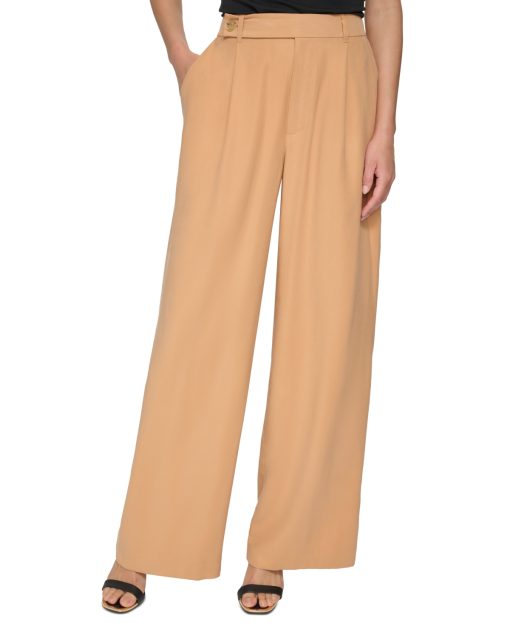 DKNY Wide Leg Pants - Saddle Tan - Size 16 - Women's Trousers