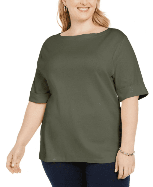 Karen Scott Plus Size Cotton T-Shirt SIZE2x - Image 2