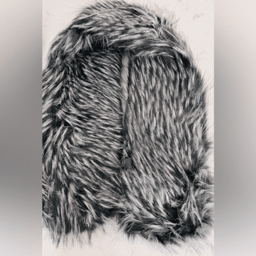 Steve Madden Black & Grey Faux Fur Scarf - OSFA - Winter Scarves - Image 2