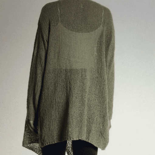 Stitchdrop Sweater, Womens 3X, Green, Knit, Open Duster Cardigan - Image 2