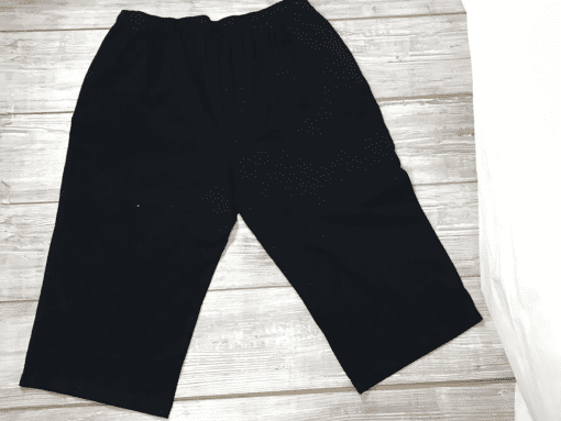 Karen Scott Black 1X Short Cotton Blend Soft Drawstring Pants Side Pockets 3X - Image 3